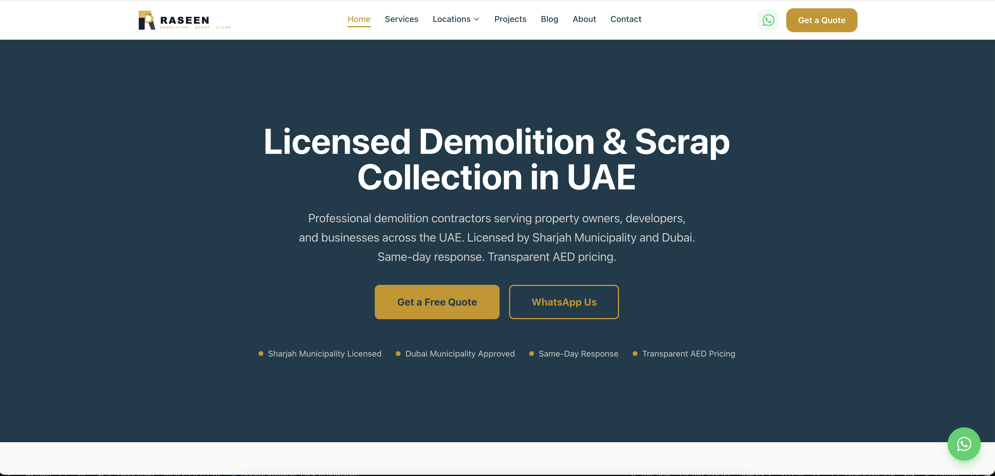 Raseen Demolition & Scrap Collection Platform